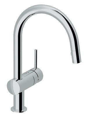 GROHE O MINTA KEUKENKRAAN GEBOGEN U-UITLOOP UITTREKB FLEX CHR.///