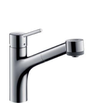 HANS GROHE TALIS S KEUKENKRAAN + UITTREKBARE SPROEIER CHR.