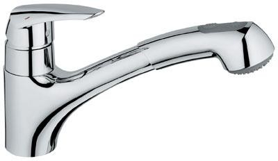 GROHE EURODISC KEUKENKRAAN + UITTREKB SPROEIER CHR. 