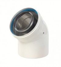 ROLUX COUDE 60/100 45° ALU/ALU WIT