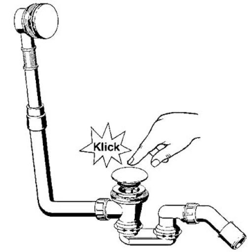 VIEGA BADSYPHON CLIC CLAC MET OVERLOOP VOOR EEN STANDAARD BAD
