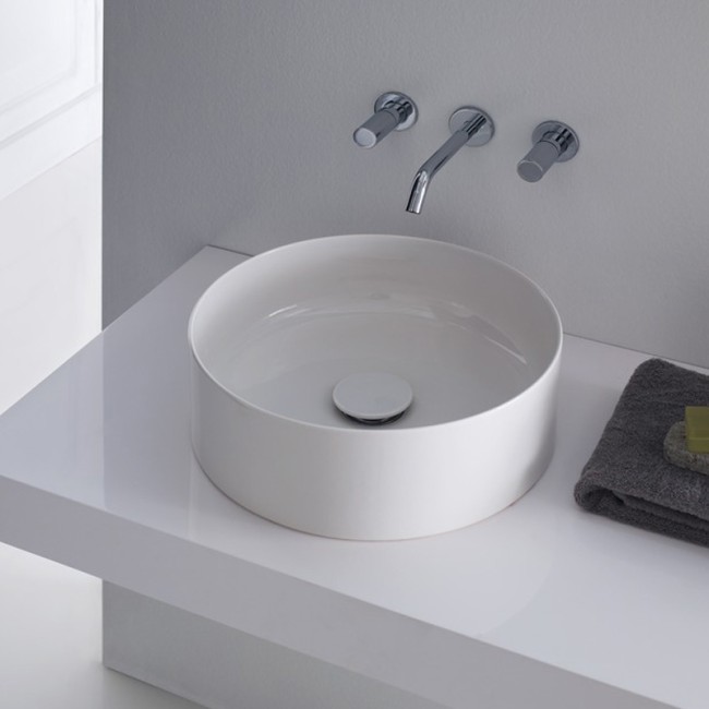 LAUFEN LIVING SQUARE OPZET WASKOM ROND DIA. 38CM SAFIR KERAMIK