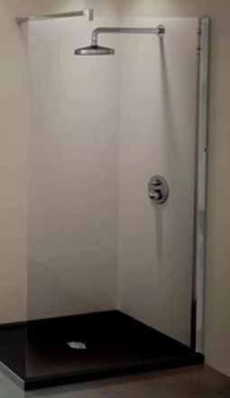 NOVELLINI KUADRA H VRIJSTAANDE WAND 87-90 H 200CM/ UITV. TRANSP. GLAS + CHR. 