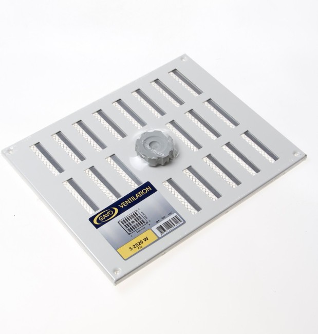 ROOSTER ALU AFSLUITBAAR+GAAS 25X20 WIT 3-2520 W