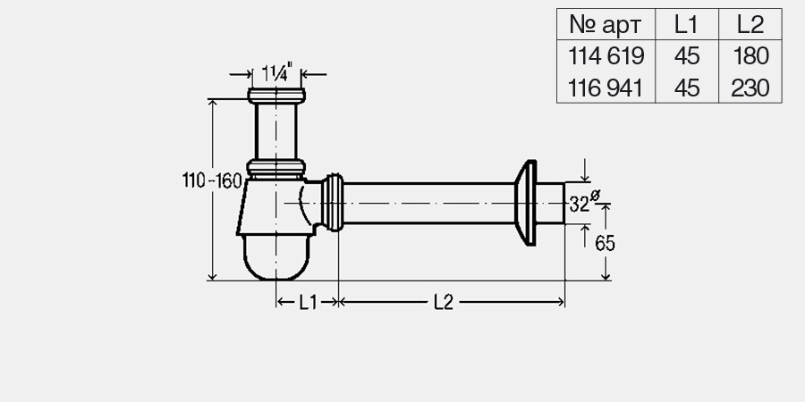 VIEGA BIDET SYPHON 5555 ZONDER CREPINE CHR