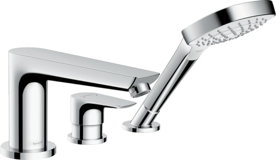 HANS GROHE TALIS E AFWERKSET 3-GATSBADMENGKRAAN OP BADRAND CHR.
