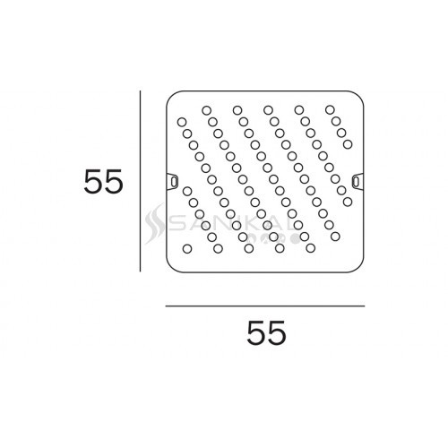 INDA DOUCHEMAT ANTI-SLIP WIT 55 X 55 CM