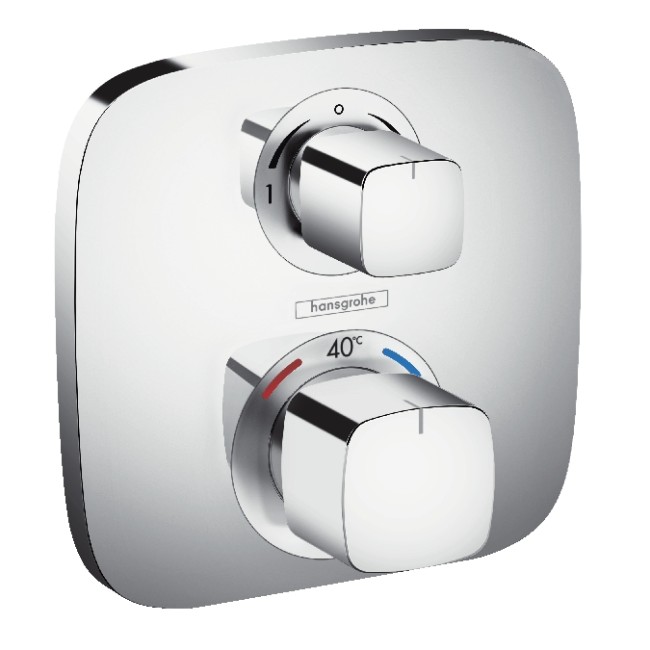 HANS GROHE ECOSTAT E AFWERKSET VOOR INBOUWTHERMOSTAAT MET STOPKRAAN EN OMSTELLER VOOR 2 SYSTEMEN CHR.