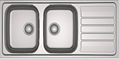 FRANKE FLUSH 621 SPOELTAFEL 1160  X 50 OMKEERBAAR werf 2 bakken 0.7mm