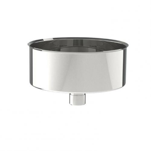 DOP INOX ENKELWANDIG 131MM + CONDENSAFLOOP