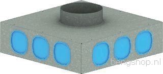 VENTILATIE HYBALANS LUCHTAFVOERPLENUM 400 X 400 X 110 12 AANSLUITINGEN