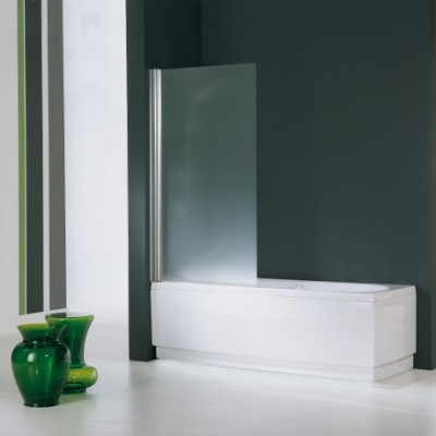 NOVELLINI AURORA BADWAND 75 X H 150CM/ UITV. TRANSP. GLAS + MATCHR. 