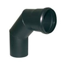 COUDE EMAIL PELLET 90° 80MM ZWART MET DICHTING