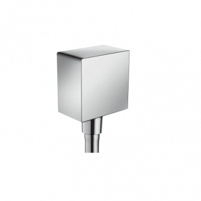HANS GROHE FIXFIT SQUARE AANSLUITBOCHT MET TERUGSLAGKLEP CHR.