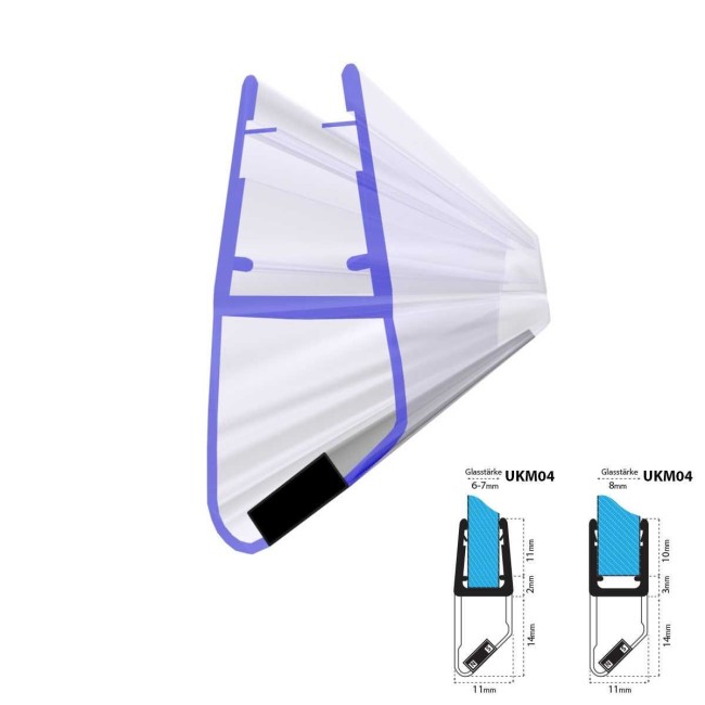 GEB. DOUCHEDEUR DICHTING UNIVERSIEEL 2x2M  5-8 MM + magneetsluiting