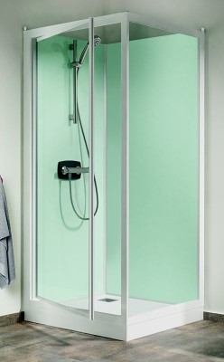 KINEDO KINEPRIME GLASS C HOEK 80 X 80 X 9 CM MET DRAAIDEUR IN HELDER GLAS