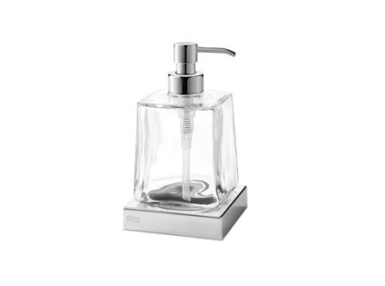 INDA MITO ZEEPDISPENSER VRIJSTAAND + FLACON IN TRANSP. GLAS