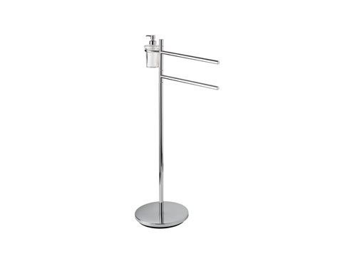 INDA MULTIFUNCTIONELE STANDAARD MET 2 HANDDOEKHOUDERS & ZEEPDISPENSER