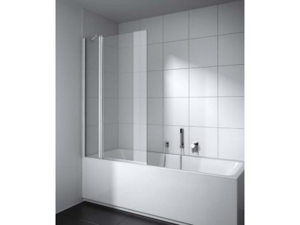 KERMI CADA XS BADWAND BR.1030 -1055 H 1600 RECHTS SCHARN. TRANSP. GLAS MET CADACLEAN + ZILVER HOOGGLANS