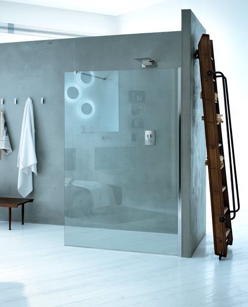 INDA WALK-IN BR. 136-138 H 200CM 8MM/ UITV. TRANSP. GLAS + CHR. 