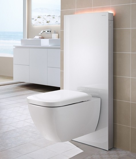 GEBERIT MONOLITH PLUS SANITAIRE MODULE VOOR HANG-WC 114CM UITV. WIT GLAS