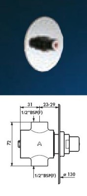 DELABIE TEMPOSTOP DOUCHEKRAAN F1/2" INBOUW 