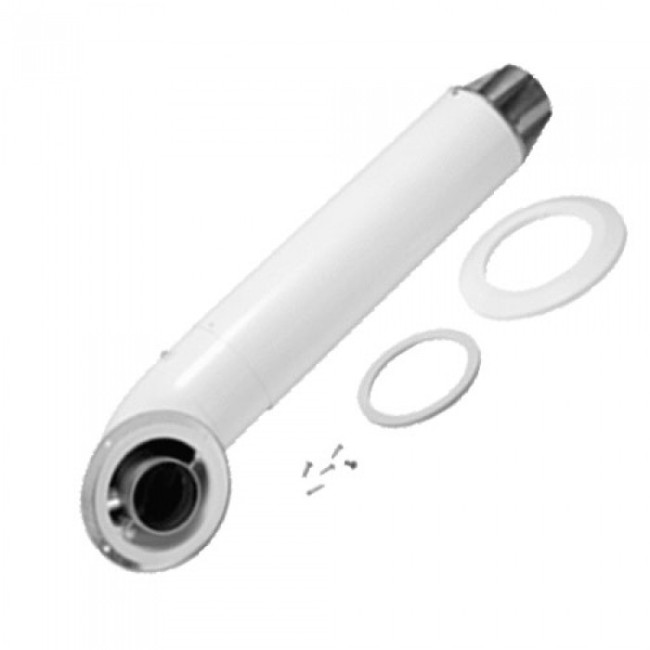 ISOLUX MUURDOORVOER 80/125 PP-ALU  WIT + COUDE 90°