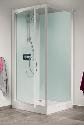 KINEDO KINEPRIME GLASS C HOEK 90 X 90 X 9 CM MET DRAAIDEUR IN HELDER GLAS