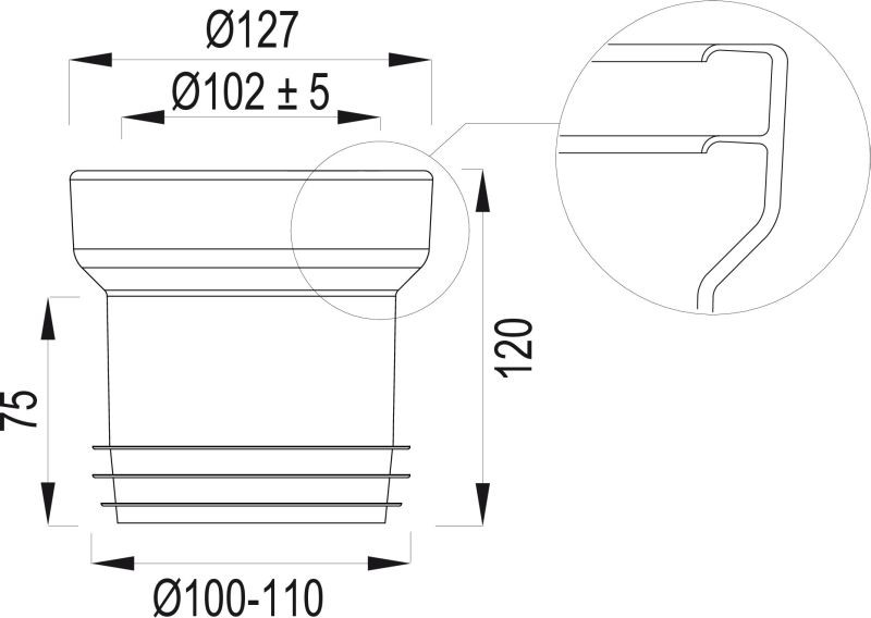 WISA AFVOER MANCHET NR 3  100/110MM 