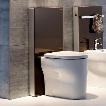 GEBERIT MONOLITH + ZWART GLAS 101CM VOOR STAAND TOILET