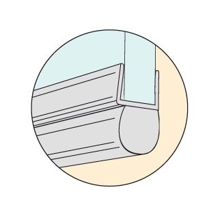 GEB. DOUCHEDEUR DICHTING UNIVERSEEL 1.95m  5-8mm buisvormig