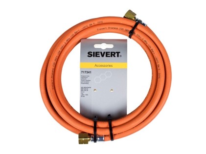 SIEVERT 4 M. SLANG Ø 6,3 MM MET 2 VASTE AANSLUITINGEN 3/8" LINKS - DIAMETER 4 MM