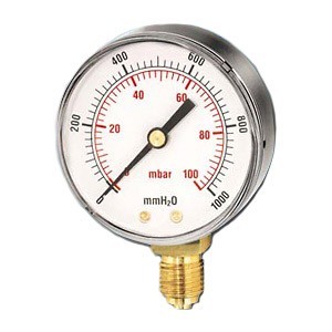 EURO MANOMETER 0-60mBAR 1/4 RAD RF63