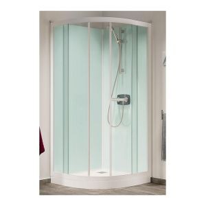 KINEDO KINEPRIME GLASS KWARTRONDE  H/R 90 X 90 X 18 CM  SCHUIFDEUR TRANSP GLAS