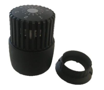 BEG THERMOSTAAT KOP  OUD MODEL MAT ZWART