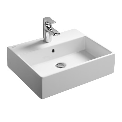 IDEAL STANDARD STRADA WASTAFEL BREEDTE 50CM MET 1 KR.GAT NIET GEGLAZUURD ACHTERAAN 