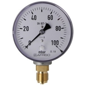EURO MANOMETER 0-160mBAR 1/2 RAD RF100