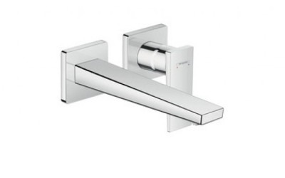 HANS GROHE METROPOL LAVABO EENGREEPSMENGKRAAN UITLOOP 225mm - WANDMODEL - AFWERKSET CHR.