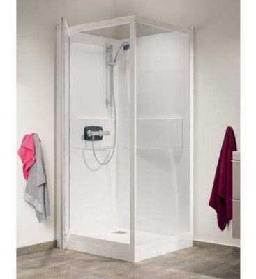 KINEDO KINEPRIME C HOEK 90 X 90 X H 9CM MET DRAAIDEUR IN HELDER GLAS