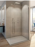 SONJA SWISS WALK-IN BR. 1200  118.5-120.5 cm H2m TR. GLAS  ZILVER HOOGGLANS 8mm +MUURSTEUN 120cm 