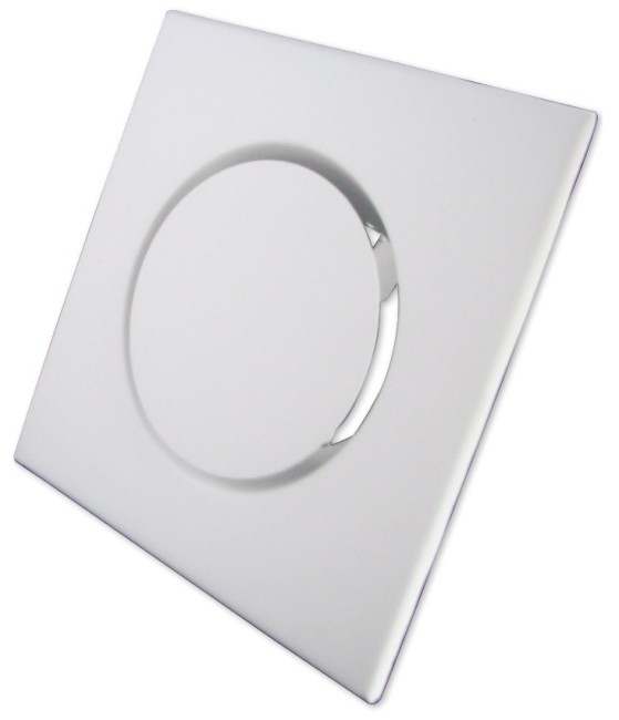 VENTILATIE PULSIE KLEP 125MM DESIGN VIERKANT WIT