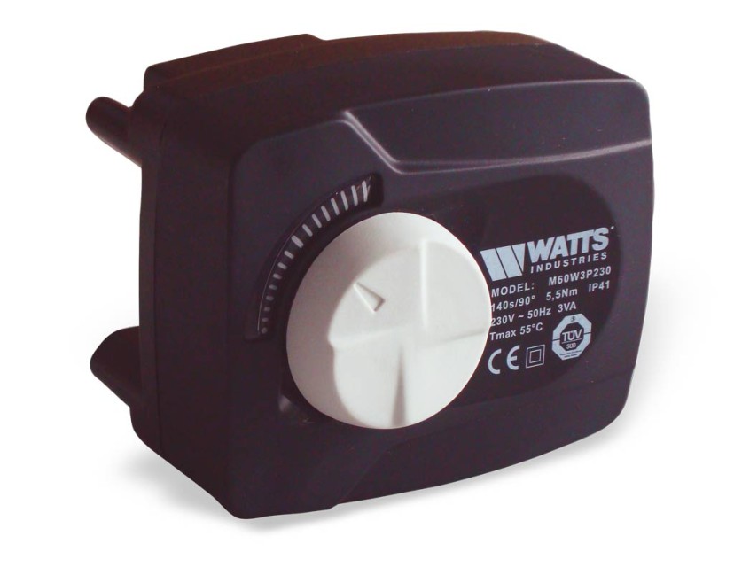 WATTS DRIEWEG MENGRAAN MOTOR 140SEC, 230V + MANUEEL MAX 110° 10 BAR