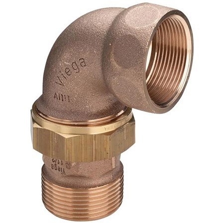 COUDE RACCORD BRONS 4/4 F X M VLAKKE DICHTING