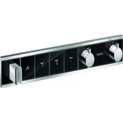 HANS GROHE  INBOUWTHERMOSTAAT VOOR 4 SYSTEMEN IN ZWART GLAS