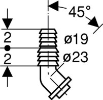 GEBERIT O SLANG AANSLUITNIPPEL