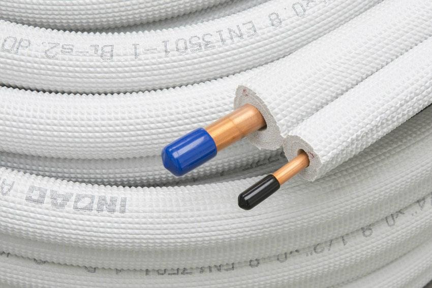 GEISOLEERDE KOELLEIDING KOPER DUBBEL 3/8"+5/8"  ROL 20 M