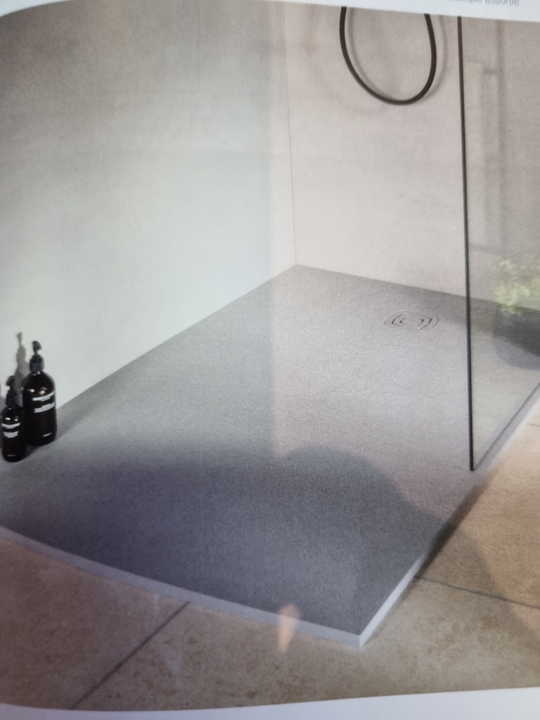 KINEDO DOUCHETUB KINEONE 140 X 90 UITV. STEENGRIJS AFVOER KORTE ZIJDE 