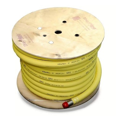 PLT FLEXIBEL GAS 15MM  (1/2) GEEL ROL 75M ppm