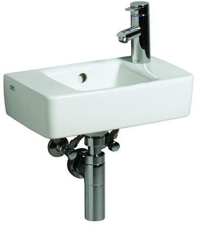 GEBERIT RENOVA COMPACT LAVE-MAINS 40 X 25 KR. GAT RECHTS MET OVERLOOP