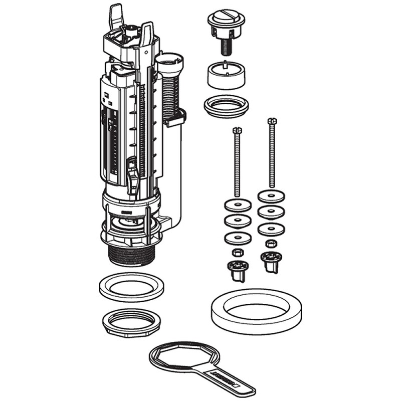 GEBERIT O KLOKSYSTEEM 2 TOETSEN type 290 DUAL*
